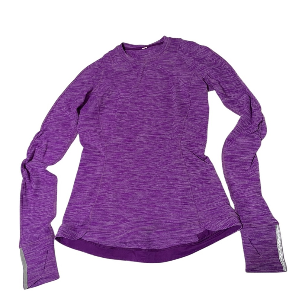 Lululemon Runderful Long Sleeve Heathered Tender Violet Sz 6 - Picture 5 of 16